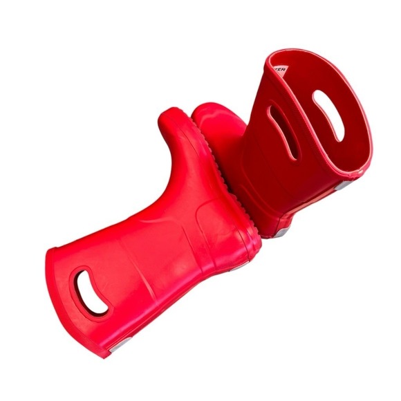 Hunter Kids Wellington Rain Boots Red Waterproof Pull On Size‎ 4